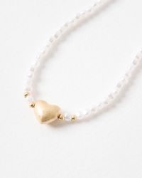 Oliver Bonas - Eileen Faux Pearl & Mini Heart Necklace - Lyst