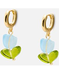 Oliver Bonas - Tullia Blue Tulip Flower Drop Earrings - Lyst