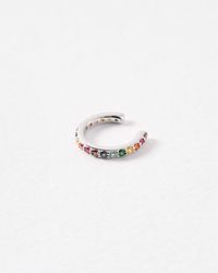 Oliver Bonas - Rainbow Gem Inlay Sterling Silver Ear Cuff - Lyst