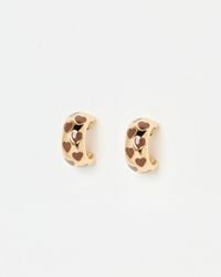 Oliver Bonas - Lola Hearts Gold Tone Hoop Earrings - Lyst