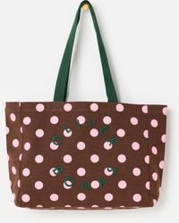 Oliver Bonas - & Pink Polka Dot Logo Fabric Tote Shopper Bag - Lyst
