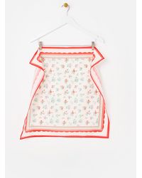 Oliver Bonas - & Red Floral Cotton Square Scarf - Lyst