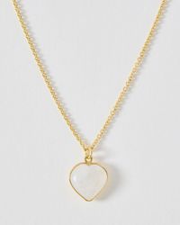 Oliver Bonas - Sorcha Moonstone Inlay Heart Charm Pendant Necklace - Lyst