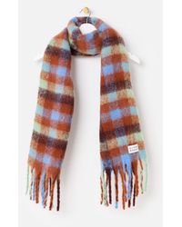 Oliver Bonas - Green & Brown Checked Knitted Heavyweight Scarf - Lyst