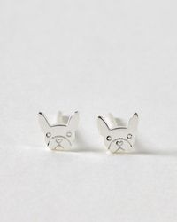 Oliver Bonas - Lennie Bulldog Stud Earrings - Lyst