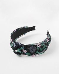 Oliver Bonas - Paloma Sequin Flower Knot Headband - Lyst
