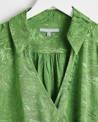 Oliver Bonas - Textured Jacquard Tie Front Shirt - Lyst