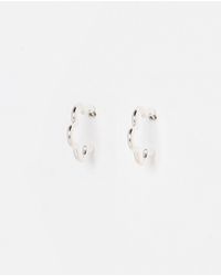 Oliver Bonas - Senna Scalloped Flower Small Hoop Earrings - Lyst