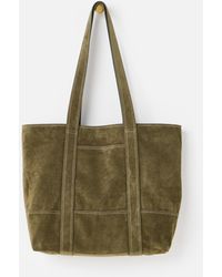 Oliver Bonas - Jennie Khaki Faux Suede Tote Bag - Lyst