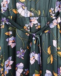Oliver Bonas - Twilight Bloom Floral Green Midi Dress - Lyst