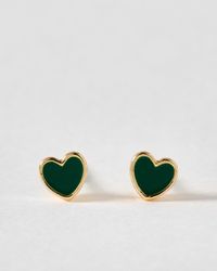Oliver Bonas - Ottilie Tiny Dark Heart Stud Earrings - Lyst