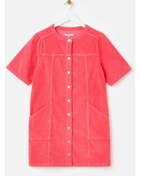Oliver Bonas - Coral Pink Corduroy Mini Dress, Size 6 - Lyst