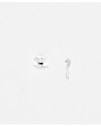 Oliver Bonas - Alice Spoon & Tea Cup Mismatched Stud Earrings - Lyst