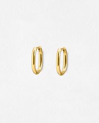 Oliver Bonas - Wren Tone Waterproof Oval Clicker Hoop Earrings - Lyst