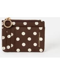 Oliver Bonas - Kadie Chocolate Polka Dot Zipped Card Holder - Lyst