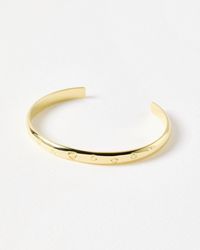 Oliver Bonas - Priya Engraved Heart Cuff Bangle - Lyst