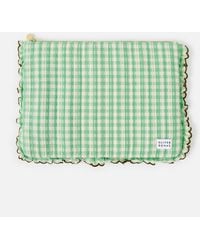 Oliver Bonas - Green & Cream Gingham Laptop Case - Lyst