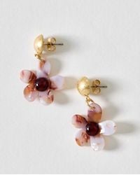 Oliver Bonas - Phyllis Resin Flower Drop Earrings - Lyst