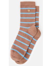 Oliver Bonas - & Blue Striped Heart Embroidered Ankle Socks - Lyst