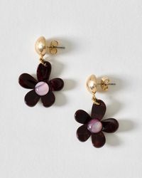 Oliver Bonas - Phyllis Resin Flower Drop Earrings - Lyst