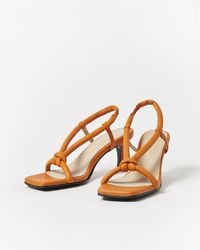 SELECTED - Sara Leather Heeled Sandals, Size Uk 4 - Lyst