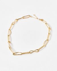Oliver Bonas - Malena Twisted Links Chunky Tone Chain Necklace - Lyst