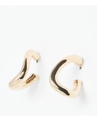 Oliver Bonas - Aelia Gold Warped Hoop Earrings - Lyst