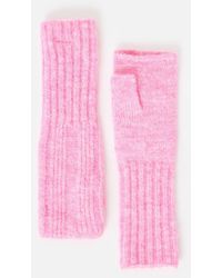 Oliver Bonas - Marl Ribbed Knitted Wrist Warmers - Lyst