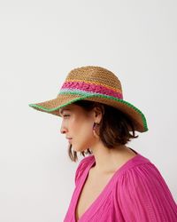 Oliver Bonas - Colourful Stripe Crochet Fedora Hat - Lyst
