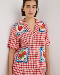 Oliver Bonas - & Cream Gingham Pomegranate Short Sleeve Shirt, Size 10 - Lyst