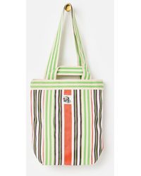 Oliver Bonas - Sia Orange & Green Striped Mini Shopper Bag - Lyst