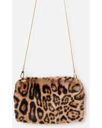 Oliver Bonas - Leopard Print Faux Fur Crossbody Bag - Lyst