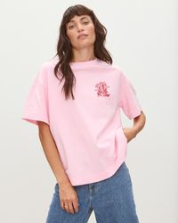 Oliver Bonas - & Red Cactus Embroidered Cotton T-shirt, Size 18 - Lyst