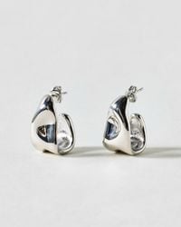 Oliver Bonas - Margaret Tone Waterproof Chunky Hoop Earrings - Lyst