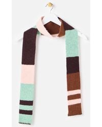 Oliver Bonas - Pastel & Brown Colour Block Knitted Skinny Scarf - Lyst
