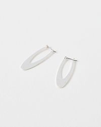 Oliver Bonas - Asher Hammered Oval Tone Hoop Earrings - Lyst