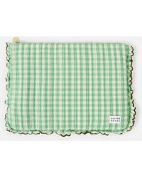 Oliver Bonas - Green & Cream Gingham Laptop Case - Lyst