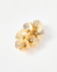 Oliver Bonas - Kimberly Fine Metal Flowers Hair Barrette Clip - Lyst