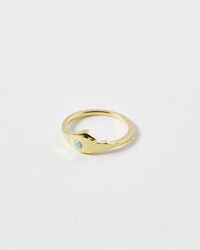 Oliver Bonas - Odoti Molten Forms Blue Opalite Delicate Ring, Size 50 - Lyst