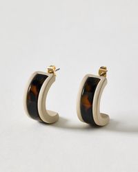 Oliver Bonas - Norma Resin & Cream Hoop Earrings - Lyst