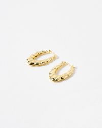 Oliver Bonas - Pippa Wavy Oval Hoop Earrings - Lyst