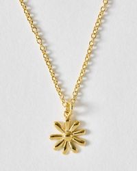 Oliver Bonas - Delilah Daisy Flower Charm Pendant Necklace - Lyst