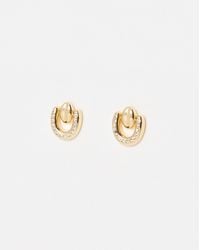 Oliver Bonas - Marisol Stone Semi Circle Tone Stud Earrings - Lyst