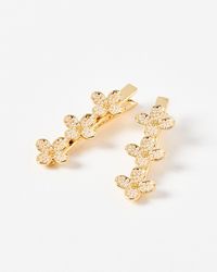 Oliver Bonas - Lexi Flowers & Mini Faux Pearl Hair Slides Set Of Two - Lyst