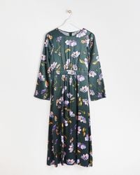 Oliver Bonas - Twilight Bloom Floral Green Midi Dress, Size 6 - Lyst