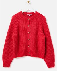 Oliver Bonas - Ribbed Crew Neck Knitted Cardigan, Size 6 - Lyst