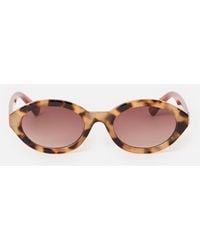 Oliver Bonas - Tort & Burgundy Oval Sunglasses - Lyst