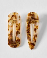 Oliver Bonas - Elizabeth Tort Resin Hair Clips Set Of Two - Lyst