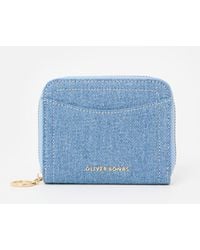 Oliver Bonas - Lola Denim Zip Around Purse - Lyst