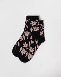 Oliver Bonas - Floral Pink & Glitter Ankle Socks - Lyst